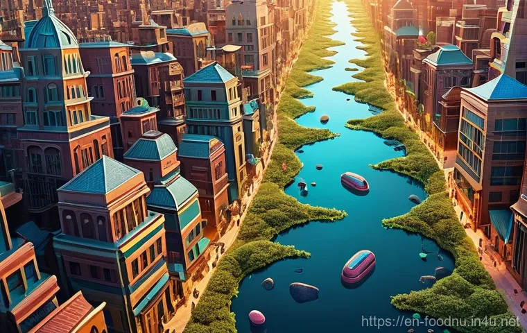 장내 미생물과 면역력 - **Prompt:** "A highly detailed, vibrant, and fantastical microscopic cityscape existing within an ab...