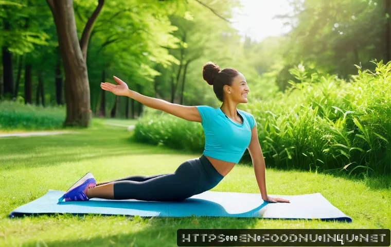 체중 감량을 위한 운동과 영양 - A vibrant, joyful scene of a diverse group of adults engaging in various enjoyable physical activiti...